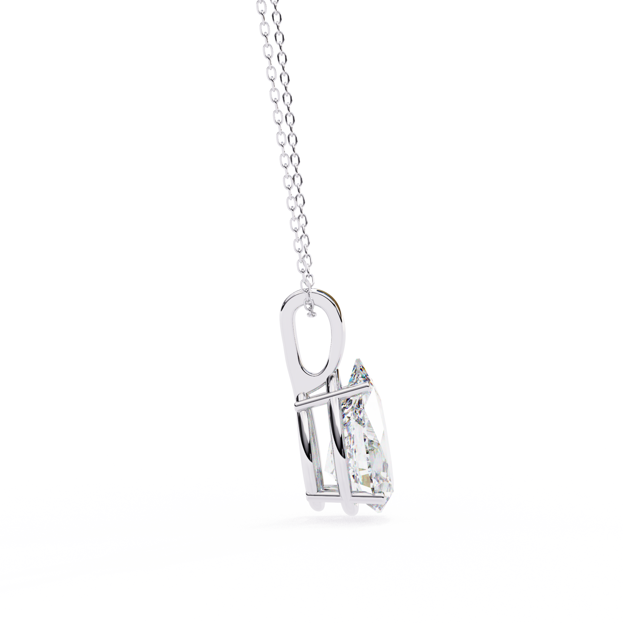 Solitairekart 2.06ct Pear-Cut Natural Diamond Solitaire Pendant-H Color, VS1 Clarity